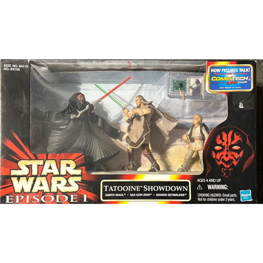 Star Wars Episode 1 1998 Darth Maul Qui-Gon Ani Tatooine Showdown 3 Figure Set